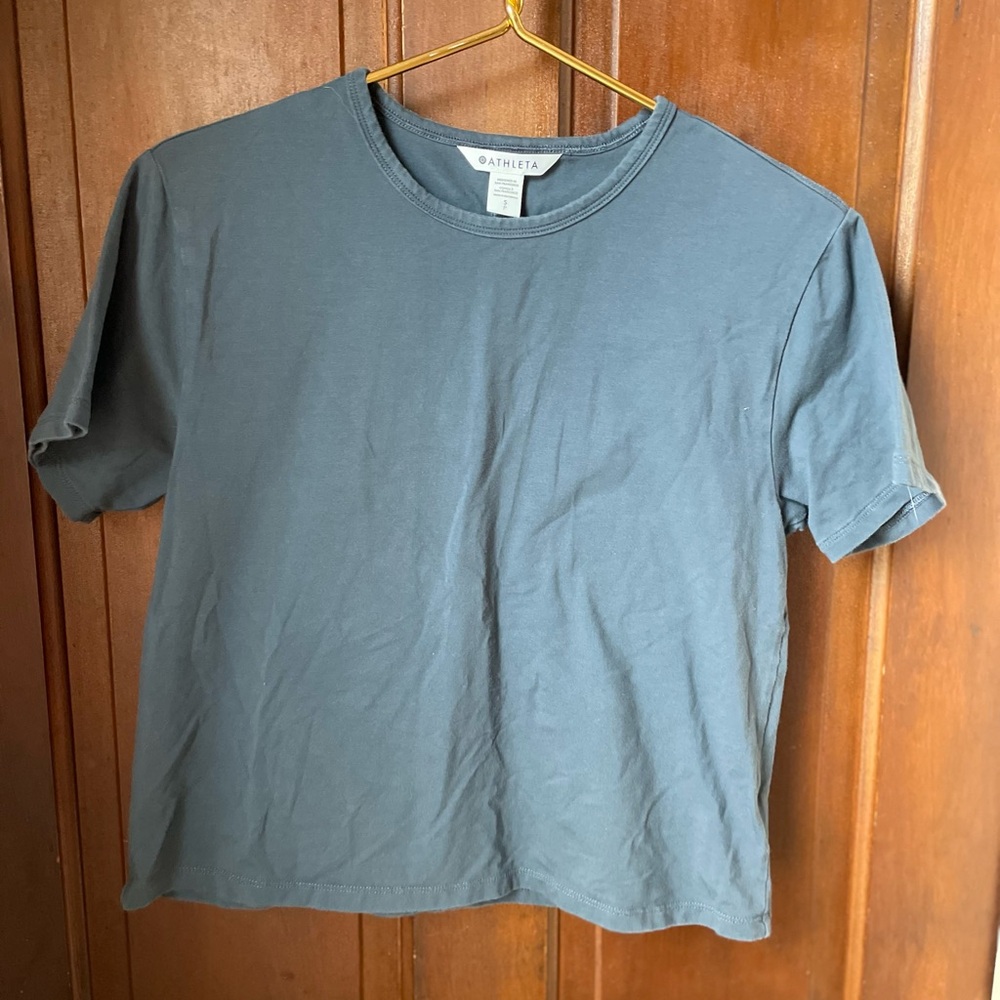 Athleta women's small short sleeve gray top